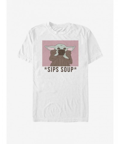 Star Wars The Mandalorian The Child Sips Soup T-Shirt $8.60 T-Shirts
