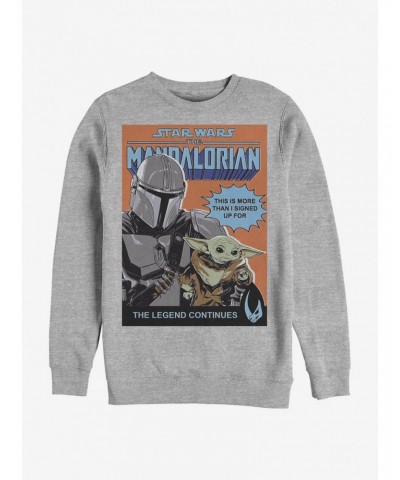 Star Wars The Mandalorian Signed Up For The Child Comic Poster Crew Sweatshirt $11.81 Sweatshirts