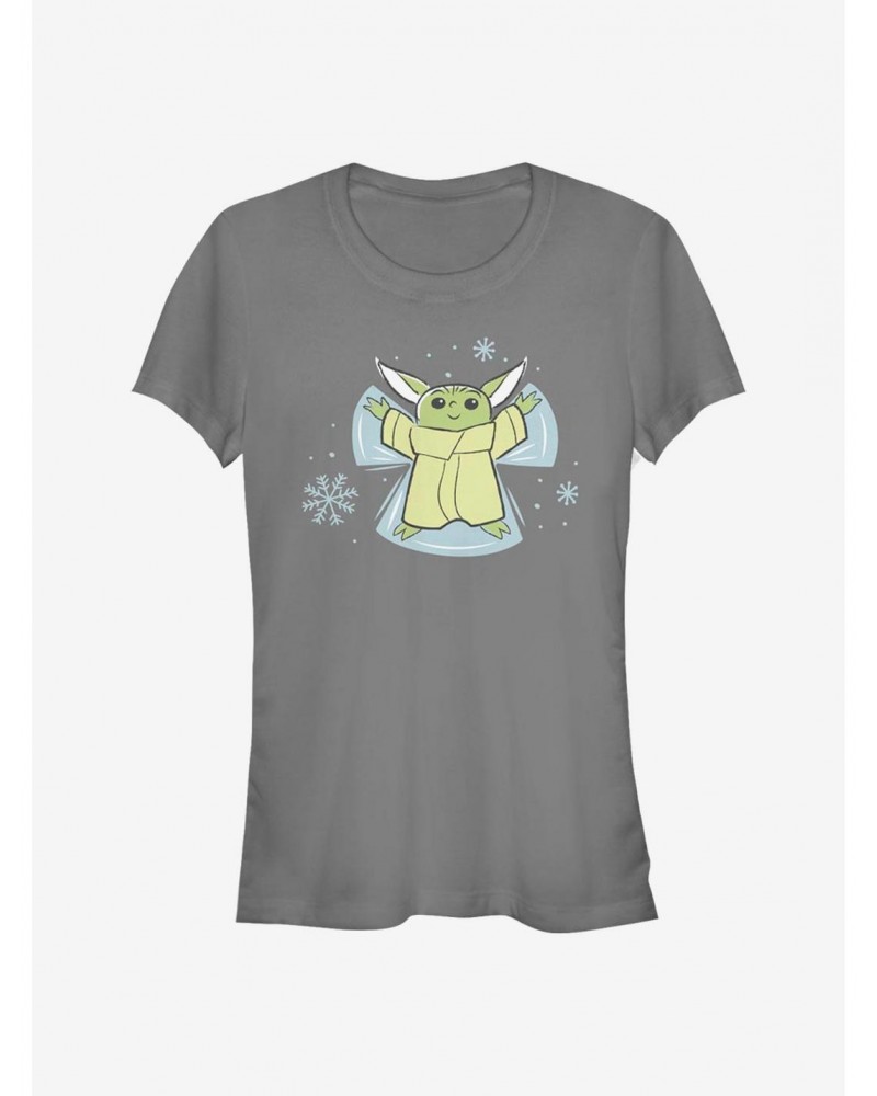 Star Wars The Mandalorian Snow Angel The Child Girls T-Shirt $10.71 T-Shirts
