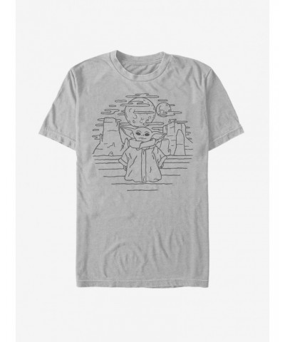Star Wars The Mandalorian The Child Doodle T-Shirt $8.37 T-Shirts