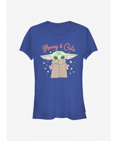 Star Wars The Mandalorian The Child Merry And Cute Girls T-Shirt $7.47 T-Shirts