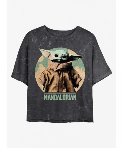 Star Wars The Mandalorian Grogu The Child Mineral Wash Crop Girls T-Shirt $10.22 T-Shirts