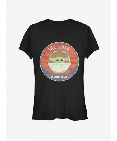 The Mandalorian The Child Bassinet Badge Girls T-Shirt $11.45 T-Shirts