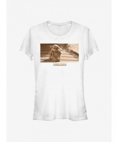 Star Wars The Mandalorian The Child Walking Sepia Girls T-Shirt $12.45 T-Shirts