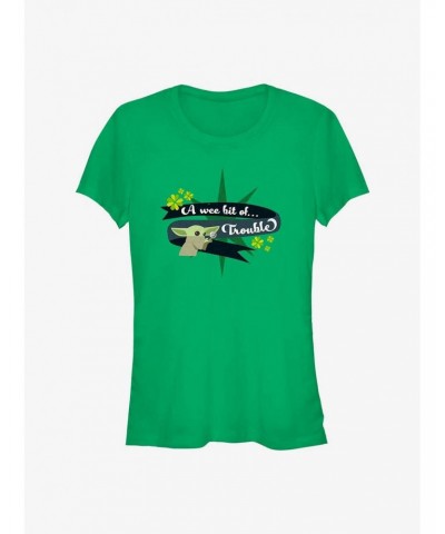Star Wars The Mandalorian The Child Star Trouble Girls T-Shirt $9.46 T-Shirts